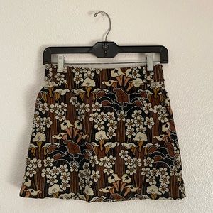 Zara floral corduroy skirt, XS